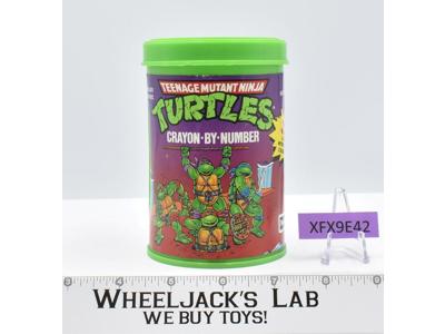 TMNT Crayon by Number Set 32 Crayons Container Sharpener Rose Art 1990 Mirage