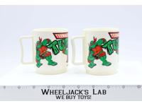 2 Plastic Cups W/Handle Teenage Mutant Ninja Turtle TMNT 1989 Peter Pan Mirage