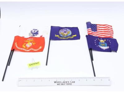 Lot of 5 GI Joe Military Branches Flags 1960s Vintage Hasbro 12" Accessory