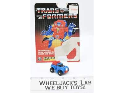 Gears WITH CARDBACK Vintage Hasbro 1984 G1 Transformers Action Figure
