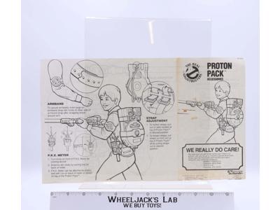 Proton Pack Accessories Instructions Manual The Real Ghostbusters 1986 Kenner