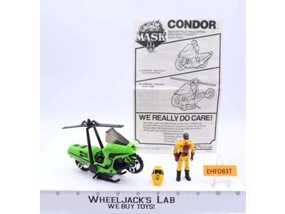 Condor W/Brad Turner 100% Complete M.A.S.K.1986 Kenner Action Figure Vehicle