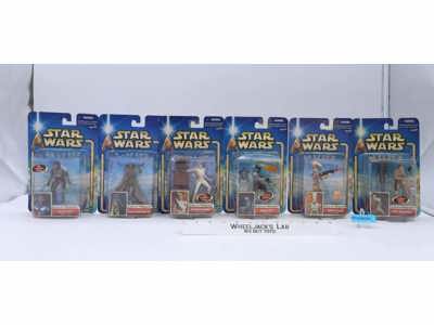 Lot of 6 Star Wars Attack of the Clones 2001 Hasbro Action Figures NEW SEALED