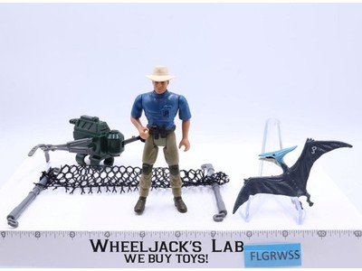 Alan Grant W/ Aerial Net Trap Jurassic Park 1993 Kenner Figure WORKS