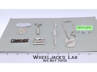 Lot of 7 GI Joe Child's Accessories / Keychains / Badges 1980's Hasbro
