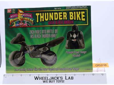 Thunder Bike W/Black Ranger MMPR Power Rangers 1994 Bandai Action Figure Vehicle
