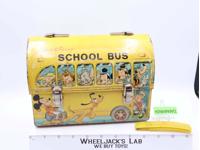 Walt Disney School Bus Metal Lunchbox NO THERMOS 1961 Aladdin Vintage
