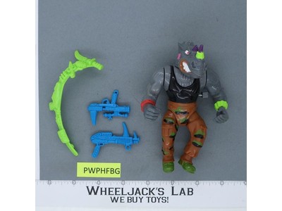 Machine Gunnin' Rocksteady 100% Complete Wacky Action TMNT 1991 Playmates