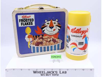 Kellogg's Cereal Brands Metal Lunchbox W/Thermos Aladdin 1969 Vintage