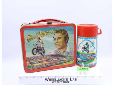 Evel Knievel Metal Lunchbox W/THERMOS Aladdin 1974 Vintage