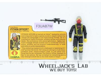 Python Officer V1 100% Complete 1989 G.I. Joe Hasbro Vintage Action Figure