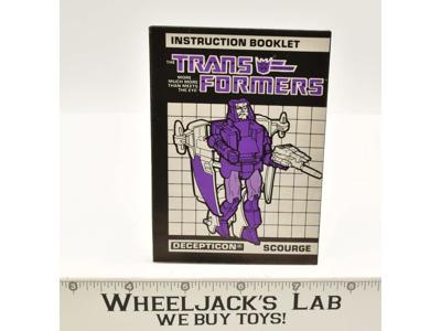 Scourge TARGETMASTER Instruction Manual Booklet 1987 Hasbro G1 Transformers