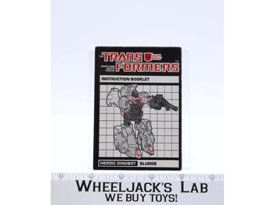 Sludge Instructions Manual Booklet 1984 Hasbro G1 Transformers