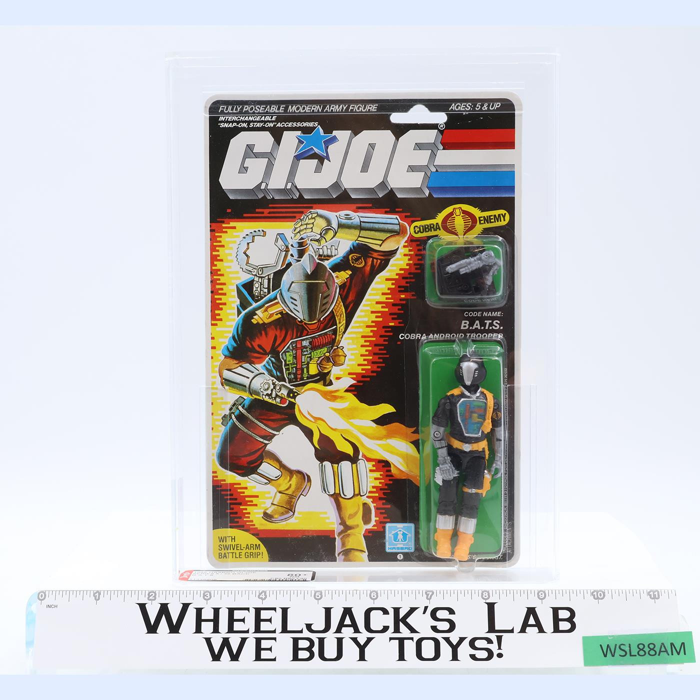 B.A.T.S. CAS GRADED 80+ 80/80/90 GI Joe 36-Back 1986 Hasbro Figure NEW SEALED