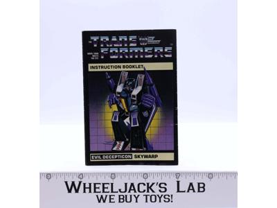 Skywarp Action Figure Instruction Manual Booklet 1984 G1 Transformers
