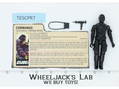 Snake Eyes V1 STRAIGHT ARM 100% Complete 1982 G.I. Joe Hasbro Vintage Figure