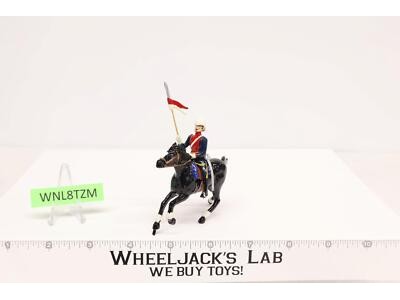 W Britain Mounted Soldier 4" Elastolin Vintage Lead Metal Black Horse British