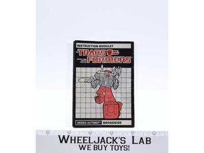Broadside Action Figure Instruction Manual Booklet 1986 Hasbro G1 Transformers