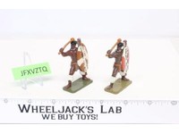 Zulu Warriors (2) Toy Figures 2" Military Miniatures Elastolin Metal Lead