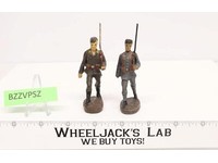 (2) German Soldiers w/ Sidecaps Marching 3" Elastolin Vintage