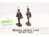 (2) German Soldiers w/ Sidecaps Marching 3" Elastolin Vintage