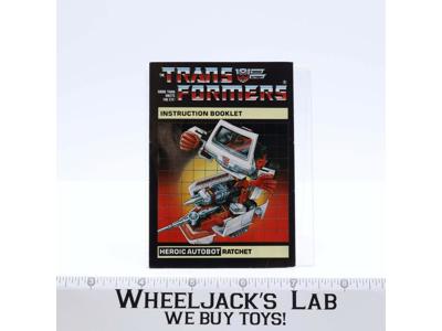 Ratchet Instruction Manual Booklet 1985 Hasbro G1 Transformers Action Figure