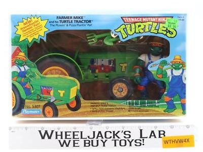 Farmer Mike & Turtle Tractor CAS GRADED 80+ 80/90/90 TMNT 1993 Playmates SEALED