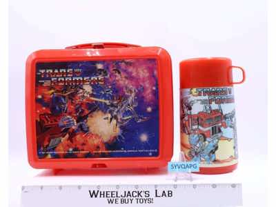 Transformers Plastic Lunchbox W/ Thermos Mug 1984 Hasbro Aladdin