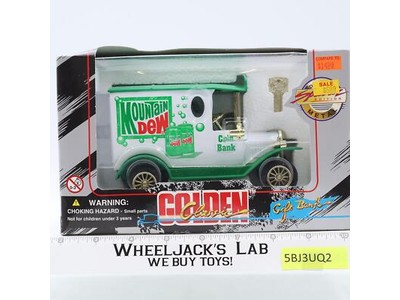 Mountain Dew Coin Piggy Bank 1996 Golden Classic Die-Cast Metal NEW MISB