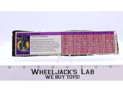 Galvatron Action Figure Tech Spec 1986 Vintage Hasbro G1 Transformers