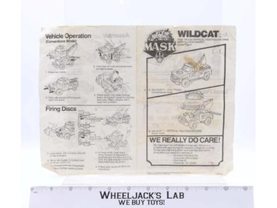 Kenner 1987 M.A.S.K. Wildcat Vintage Instruction Manual