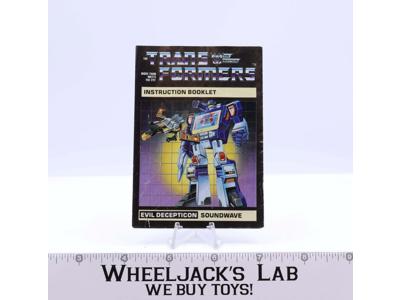 Soundwave Instructions Manual Booklet 1984 Hasbro G1 Transformers