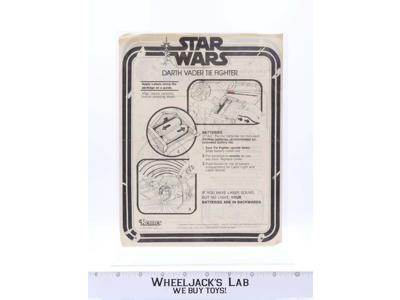 Kenner 1979 Darth Vader TIE Fighter Instructions Vintage