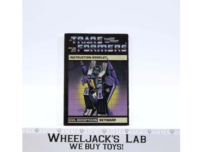 Skywarp Instructions Manual Booklet 1985 Hasbro G1 Transformers