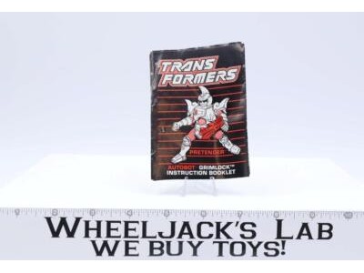 Grimlock Instruction Manual Booklet Action Figure 1988 Hasbro G1 Transformers