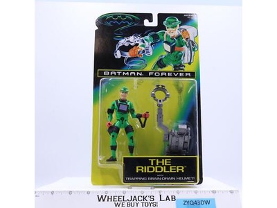 The Riddler W/Tapping Brain-Drain Helmet Batman Forever 1995 Kenner NEW MOSC