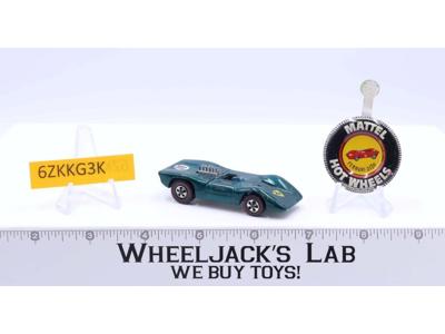 Ferrari 312P Aqua Green Hot Wheels 1969 Redline Vintage Mattel RL w/ Button