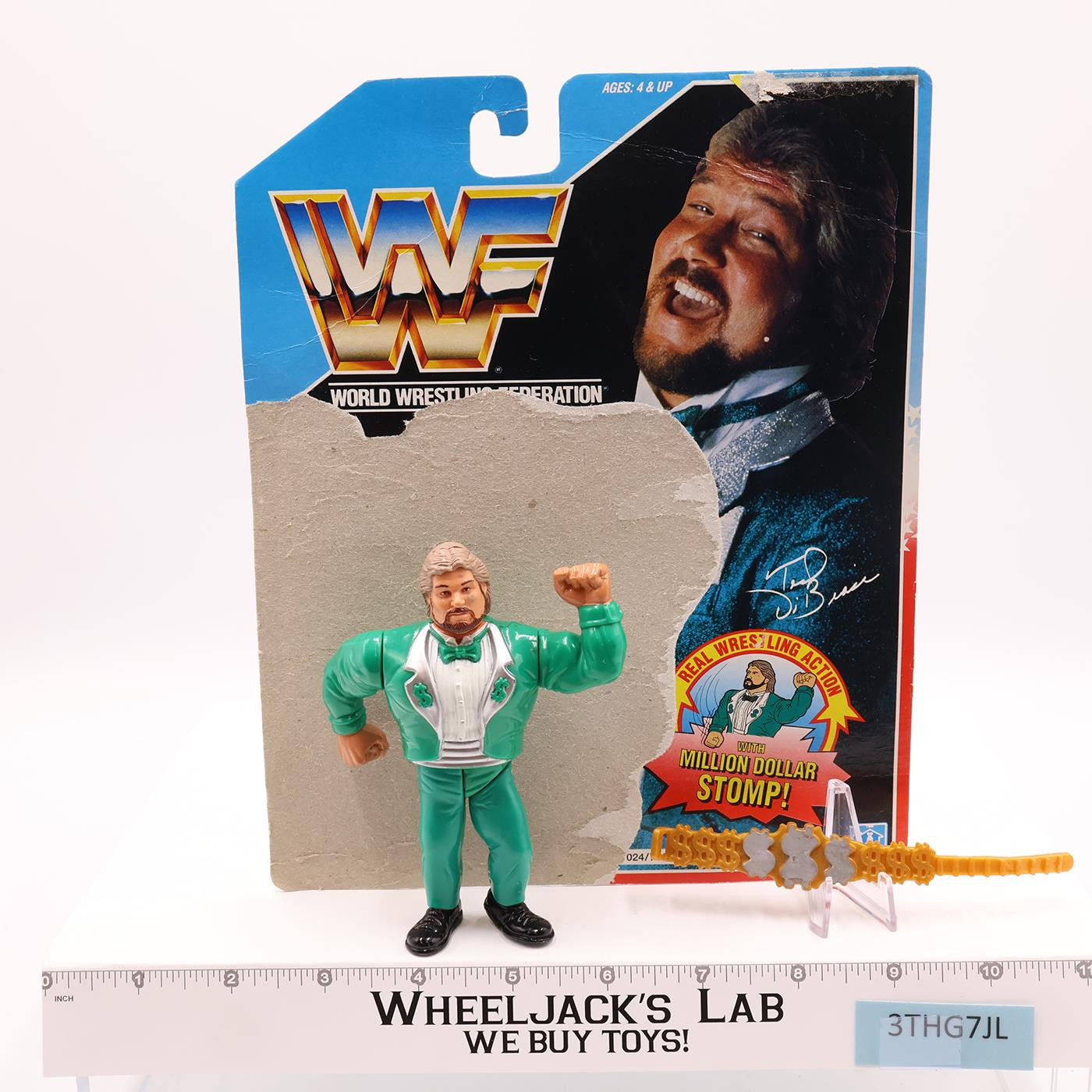 Ted Dibiase Million Dollar Man 100% Complete WWF W/Cardback 1990 Hasbro Figure