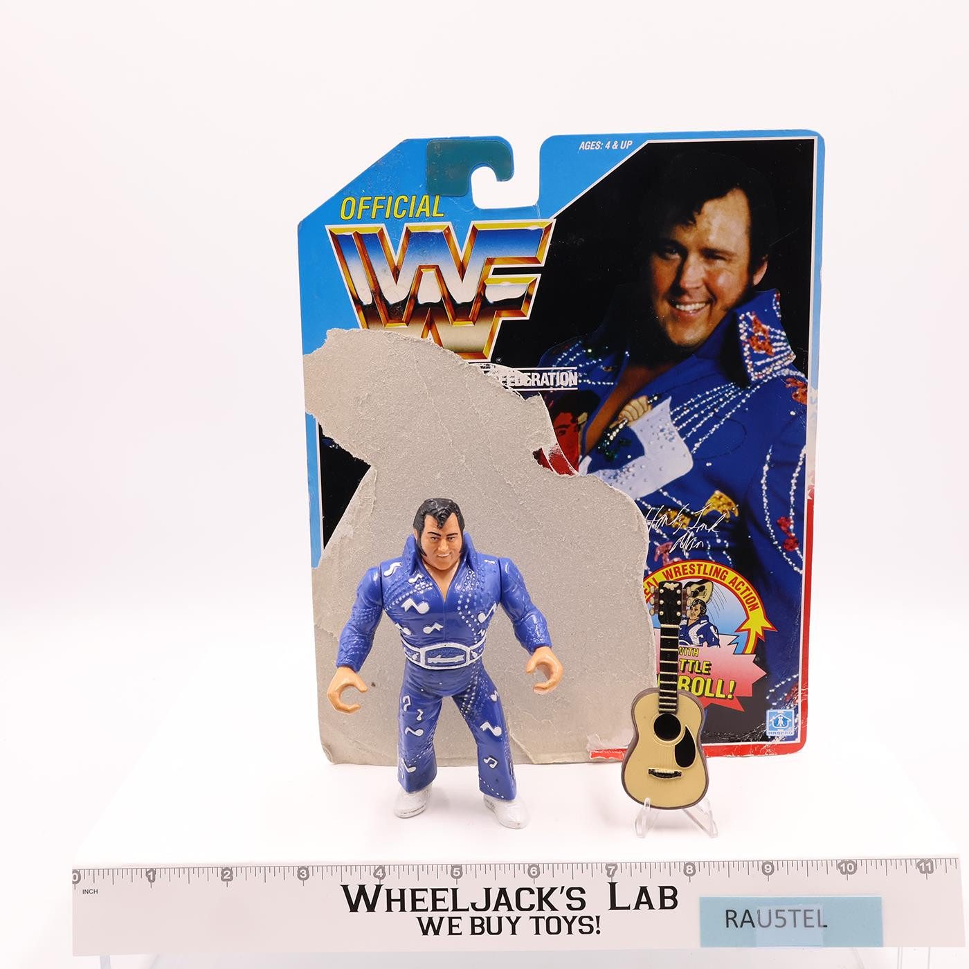 Honky Tonk Man 100% Complete W/CARDBACK 1990 WWF Wrestling Hasbro Action Figures