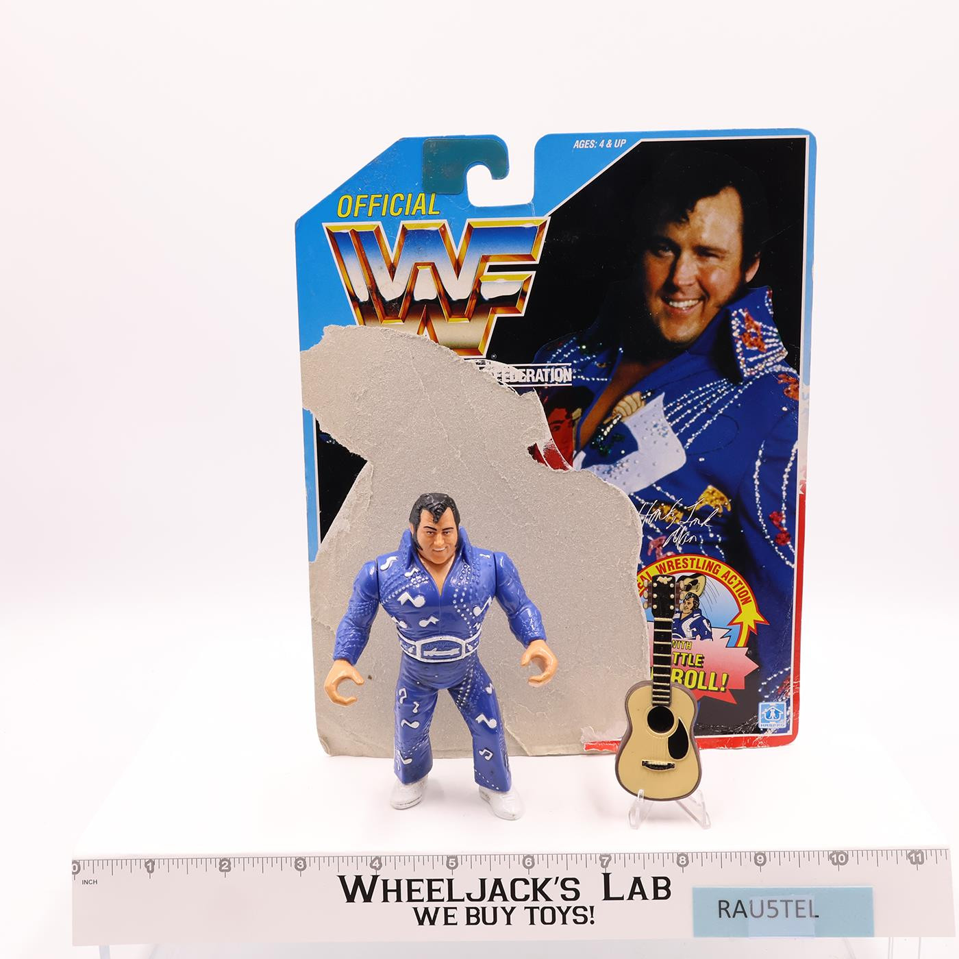 Honky Tonk Man 100% Complete W/CARDBACK 1990 WWF Wrestling Hasbro Action Figures