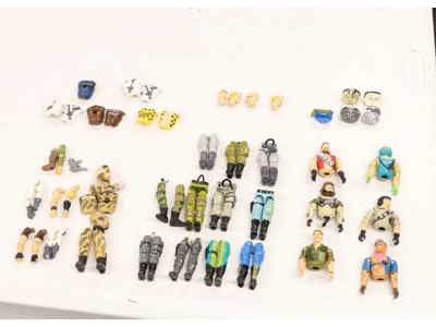 Lot of 11 GI Joe Figure Parts & Pieces Hasbro 1980's Vintage Action Figures