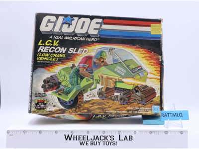 L.C.V. Recon Sled 100% Complete GI Joe 1986 Hasbro Vintage Action Figure Vehicle