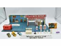 Service Station Tin Toys Marx 1950's Toy Car Playset