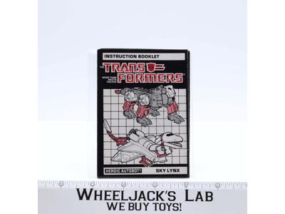 Sky Lynx Instructions Manual Booklet 1986 Hasbro G1 Transformers