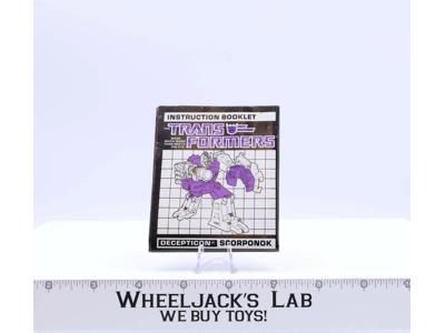 Scorponok Action Figure Instruction Manual Booklet 1987 G1 Transformers