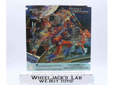 Rodimus Wreck-Gar Insert Poster Glow In The Dark 1986 G1 Transformers Vintage