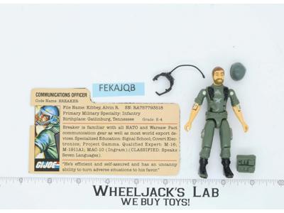 Breaker V1 Straight Arm 100% Complete G.I. Joe 1982 Hasbro Vintage Action Figure