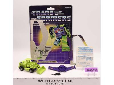 Scrapper 100% Complete W/CARDBACK & BUBBLE 1984 Vintage G1 Transformers Figure