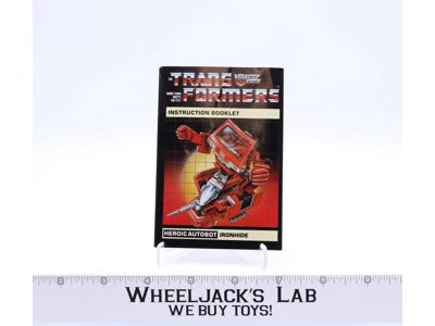 Ironhide Action Figure Instruction Manual Booklet 1984 G1 Transformers