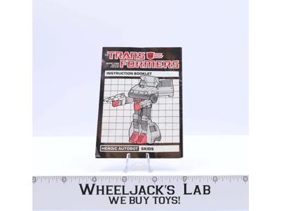 Skids Instructions Manual Booklet 1985 Hasbro G1 Transformers Vintage Figure